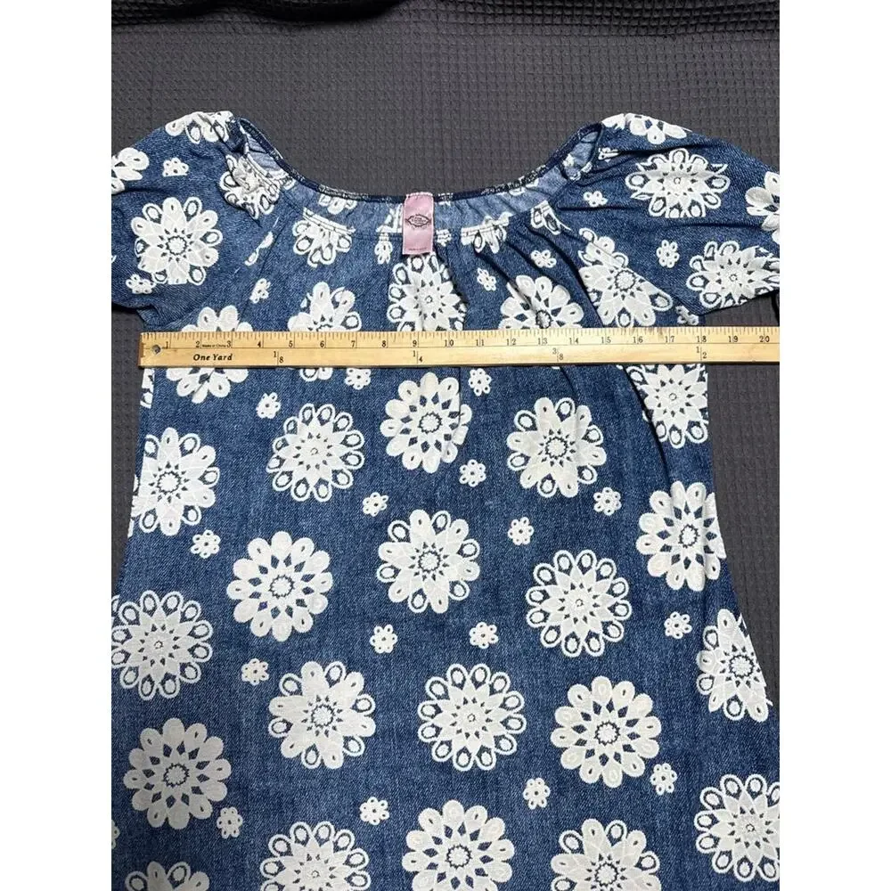 Pink Coconut Blue Floral Lace Hem Dress - Picture 6 of 8